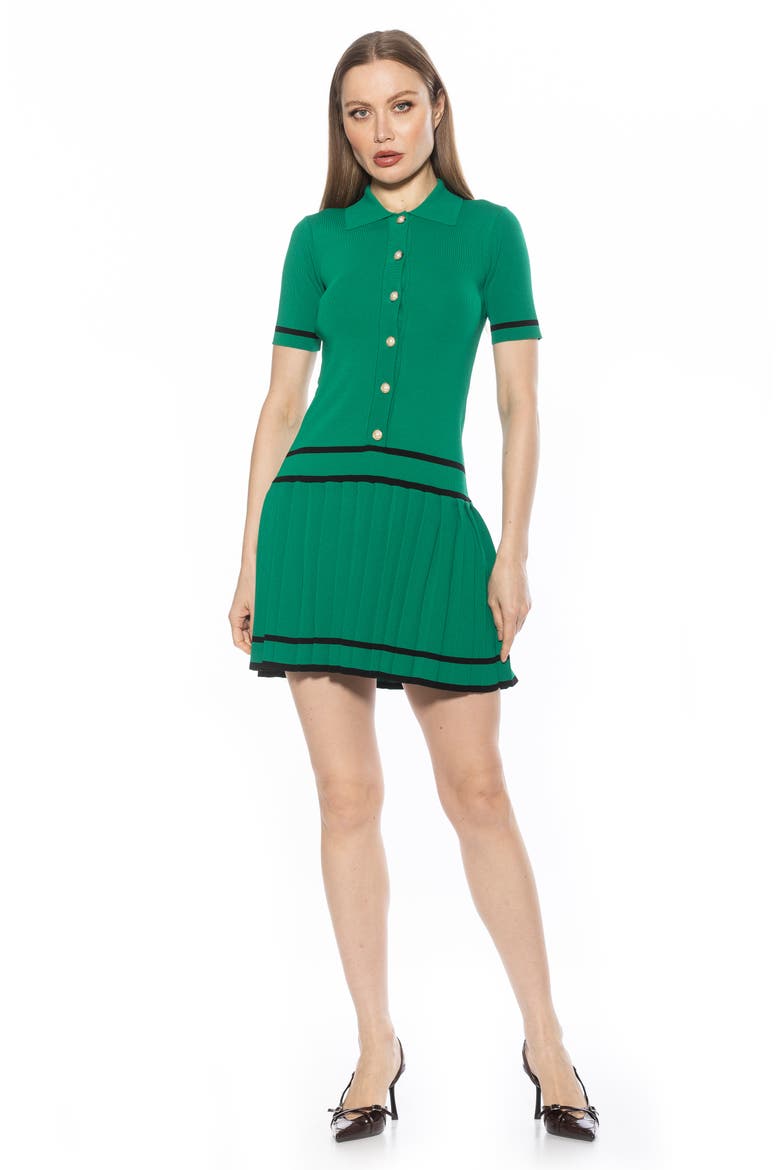 Lucinda Short Sleeve Dress, Alternate, color, GREEN
