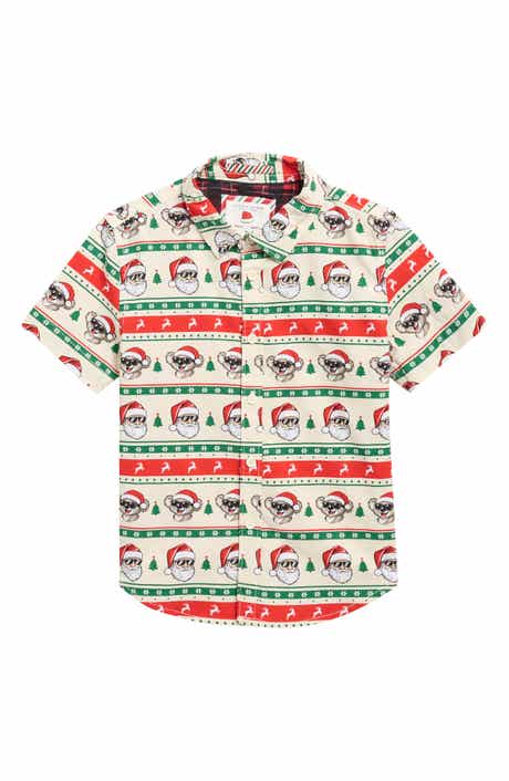 Kids' Holiday Short Sleeve Button-Down Shirt