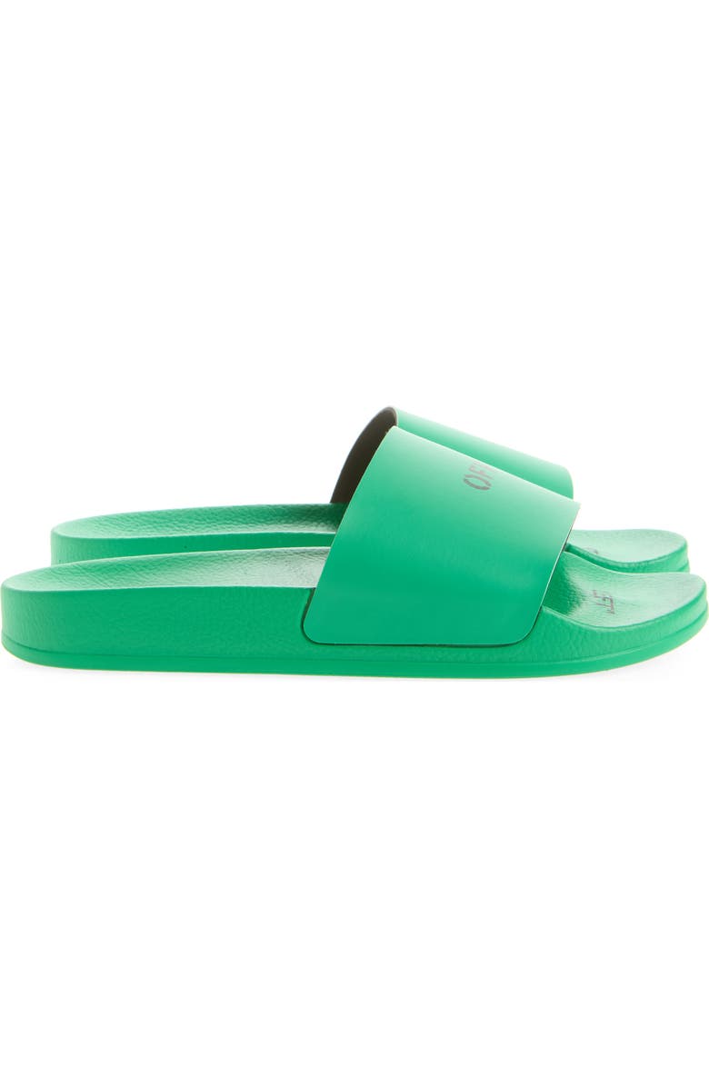 Off-White Logo Pool Slide Sandal, Alternate, color, Green No Color