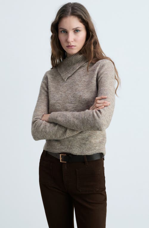 Mango Patch Pocket Raw Hem Crop Flare Jeans In Chocolate