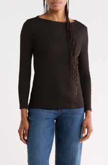 Ribbed Boat Neck Top