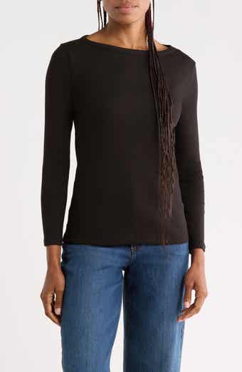Ribbed Boat Neck Top