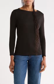 Vince Ribbed Boat Neck Top
