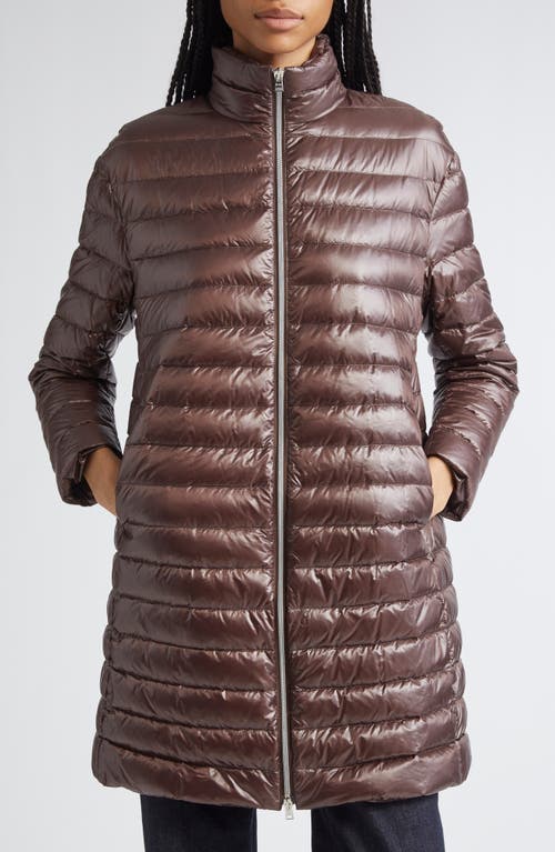 Herno Layered Mixed Media Down Jacket In Brown