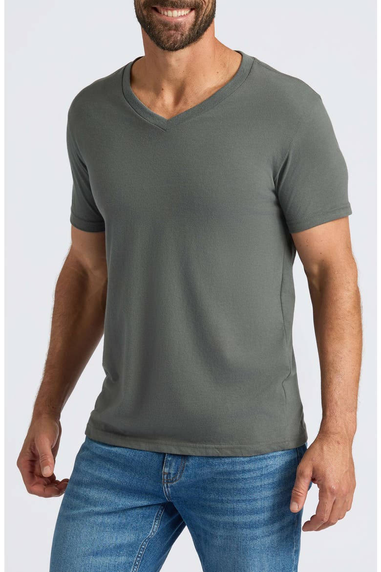 Short Sleeve V-Neck T-Shirt, Main, color, CARBON