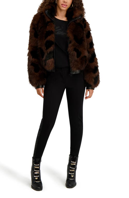 Karl Lagerfeld Paris Shag Faux Fur Bomber In Black