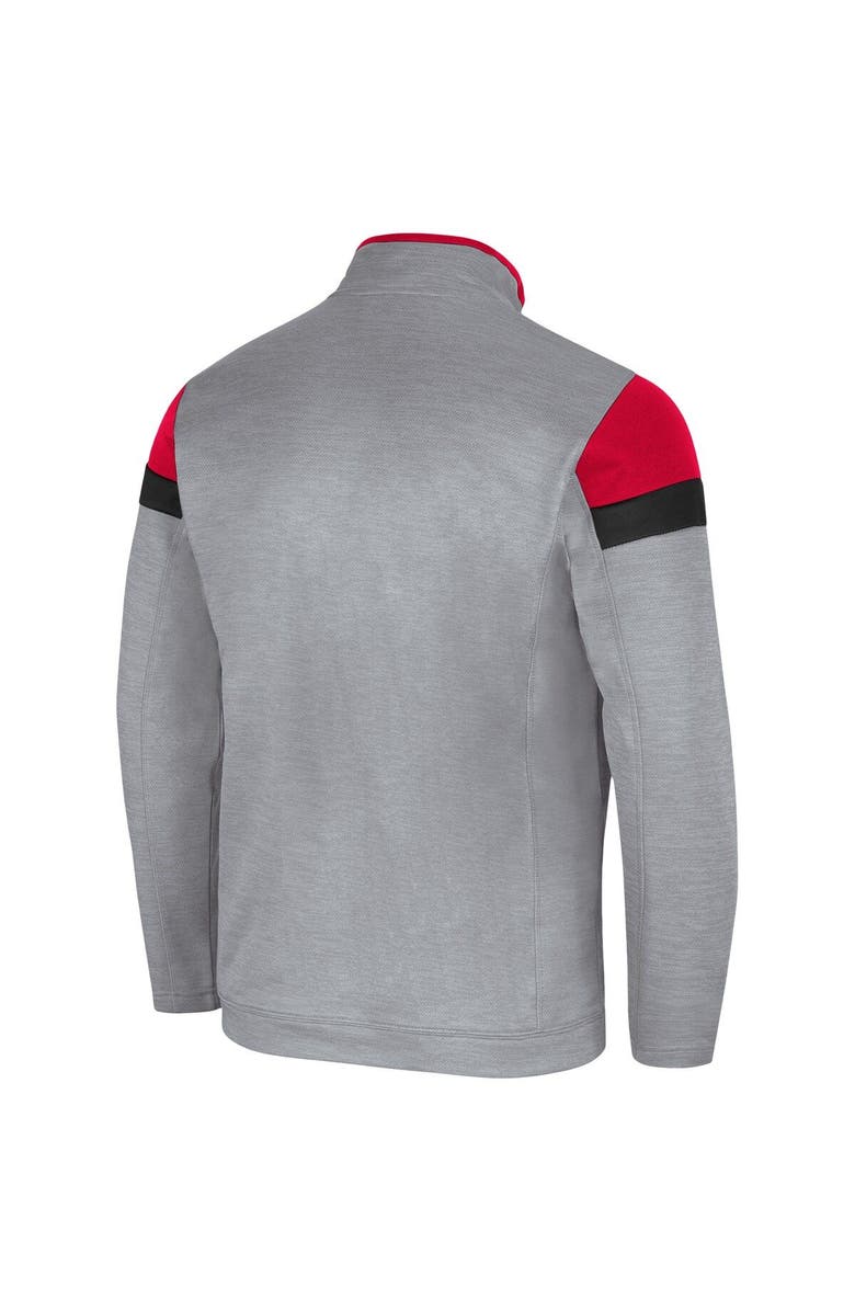 COLOSSEUM Men's Colosseum Gray Nebraska Huskers Bingo Quarter-Zip Jacket, Alternate, color,