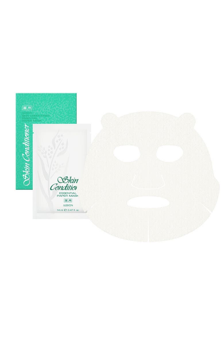 ALBION Skin Conditioner Essential Paper Mask, Main, color, White