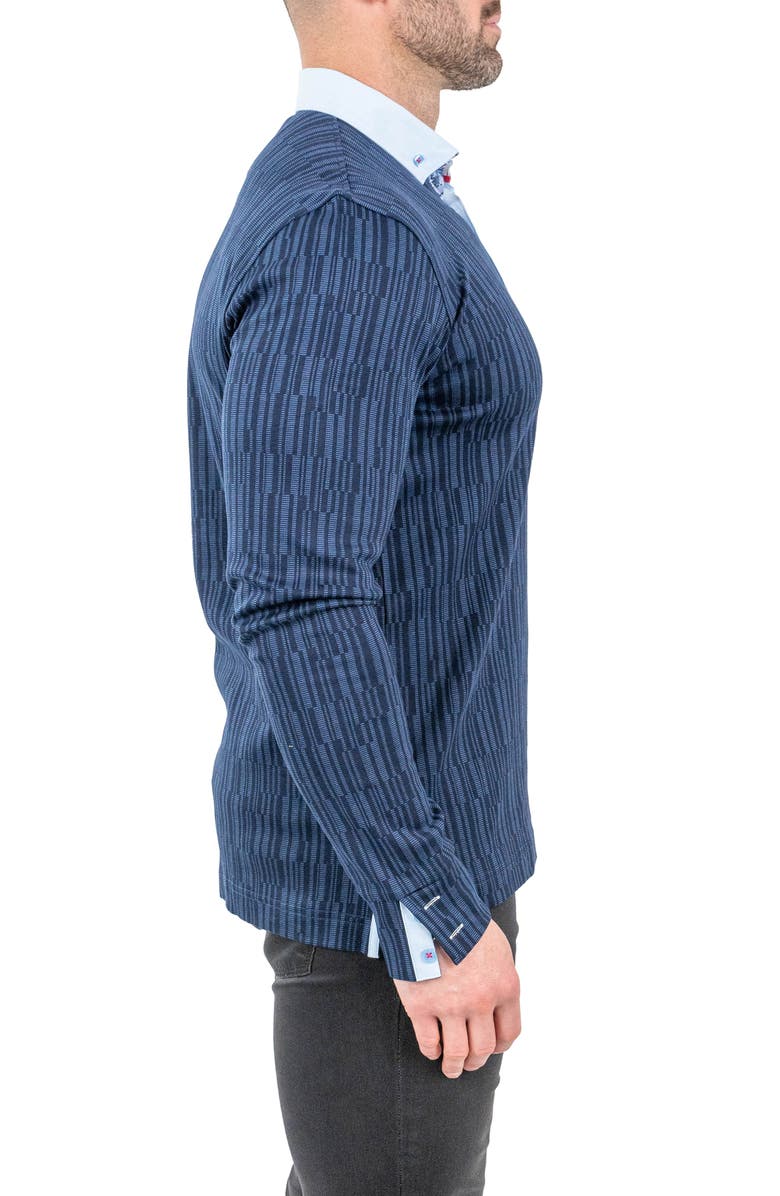 Maceoo Newton Scribbles Long Sleeve Cotton Polo, Alternate, color, 