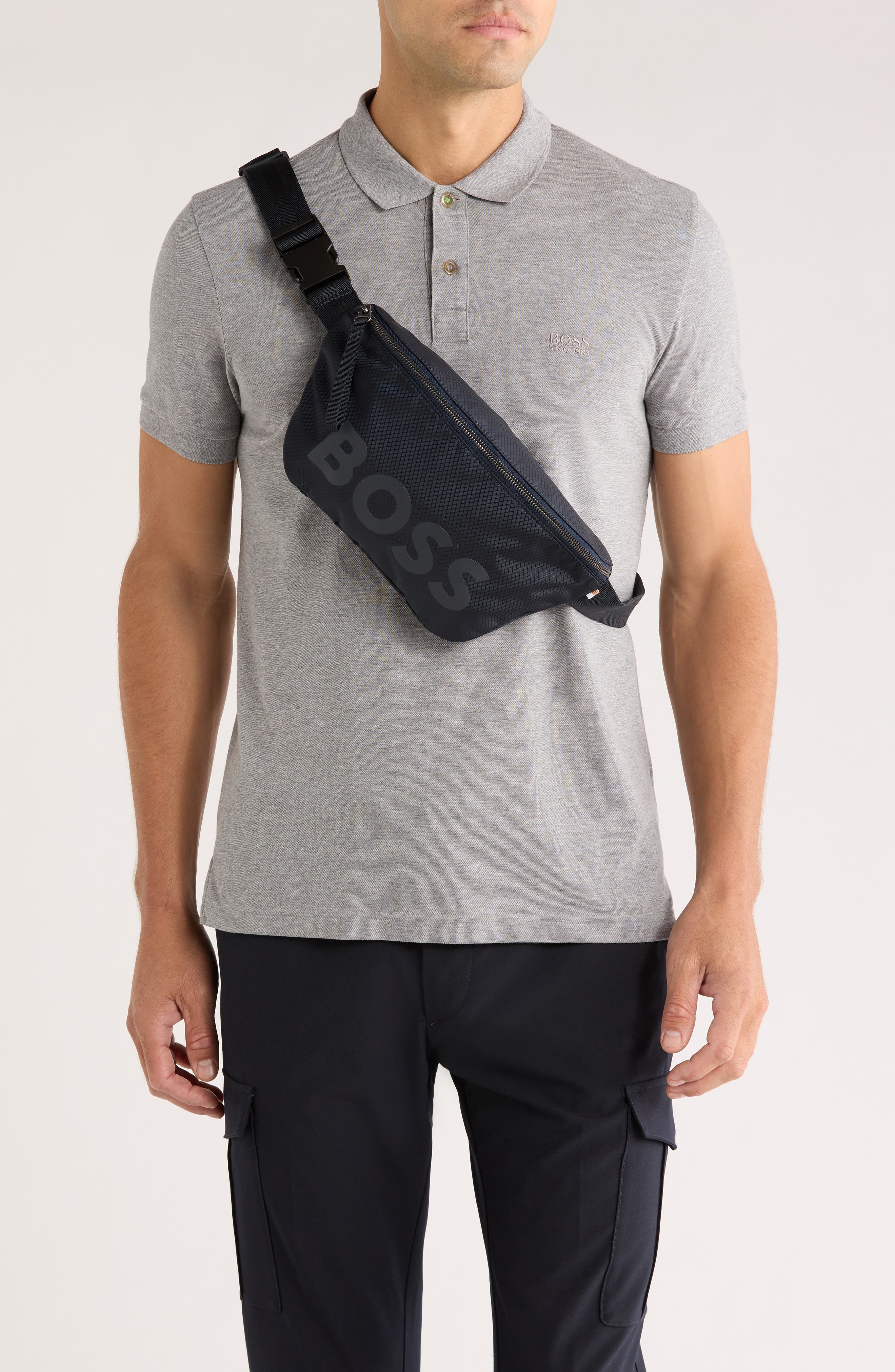 BOSS Pixel Recycled Belt Bag, Alternate, color, Navy