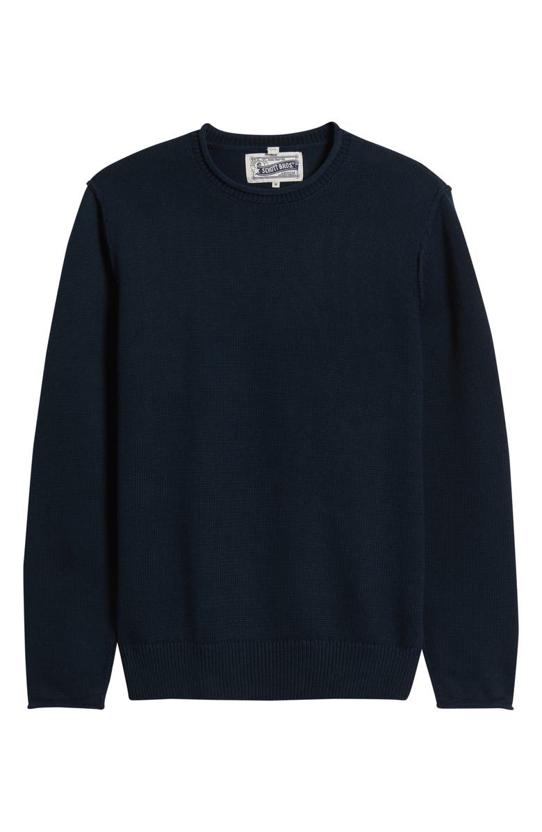 Schott NYC Lightweight Cotton Sweater, Alternate, color, Navy