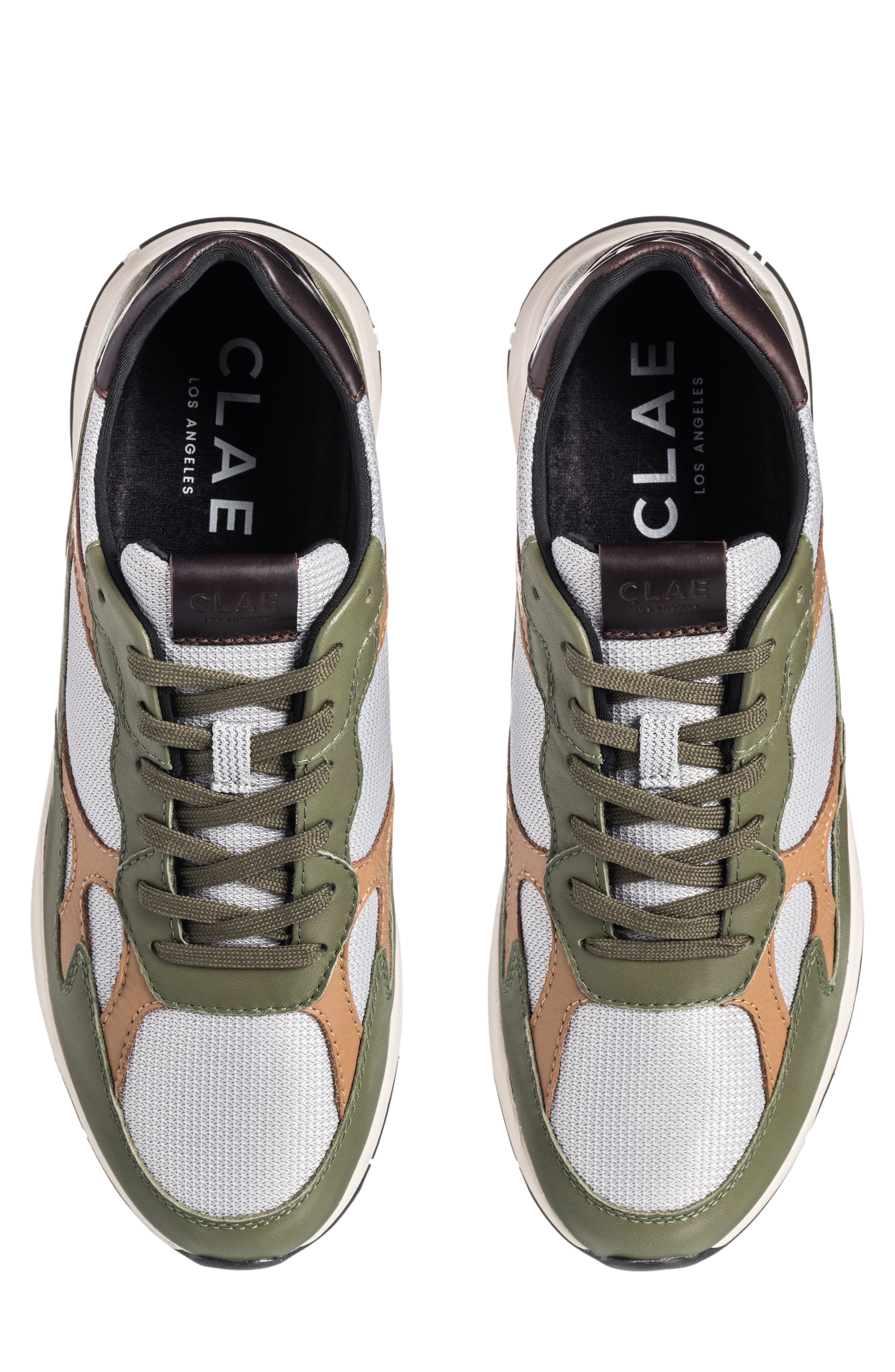 CLAE Zuma Sneaker, Alternate, color, Olive Leather Camel Walrus