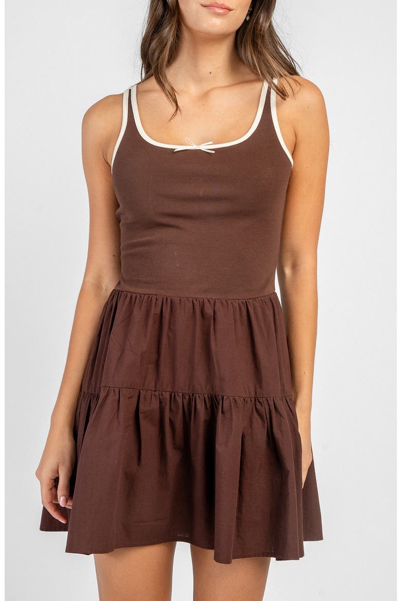 Tiered Tank Minidress, Alternate, color, DARK BROWN