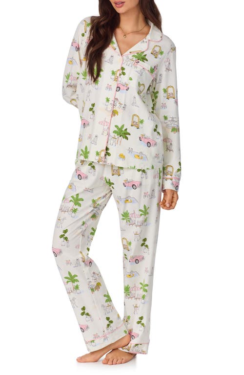 Shop Bedhead Pajamas Print Long Pajamas In Poolside Poodles