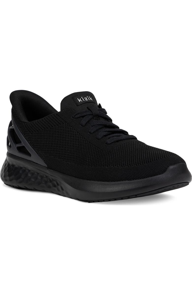 Kizik Gender Inclusive Athens Hands Free Knit Sneaker, Main, color, Black Black