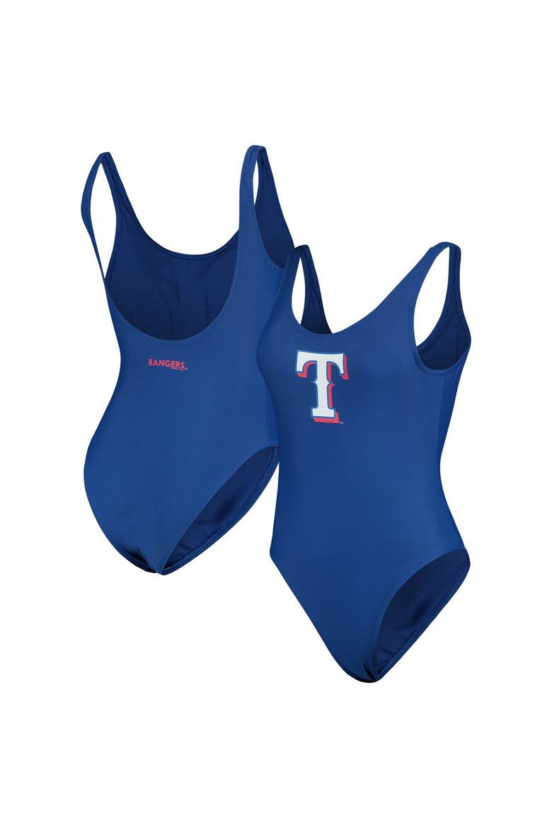 Women's G-III 4Her by Carl Banks Royal Texas Rangers Making Waves One-Piece Swimsuit, Main, color, Royal