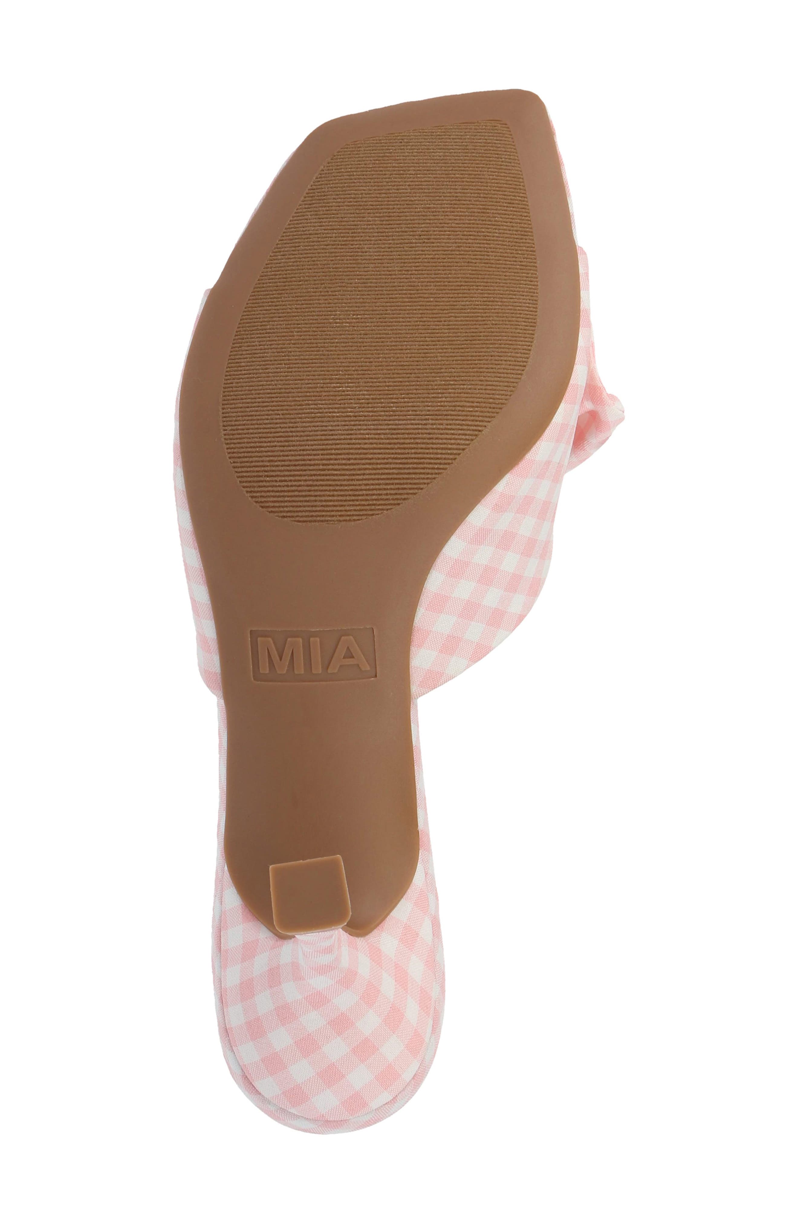 Elyzza Bow Slide Sandal, Alternate, color, PINK GINGHAM