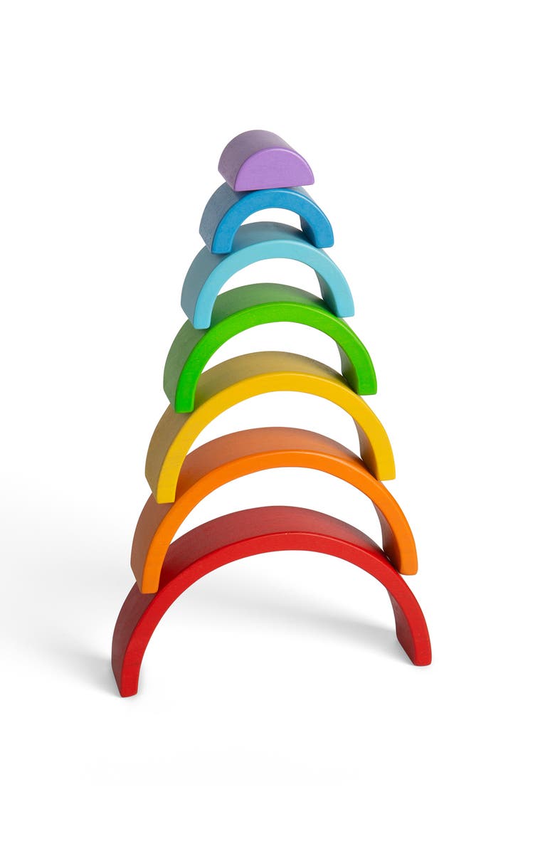 Bigjigs Toys Wooden Stacking Rainbow - Small, Alternate, color, Multicoloured