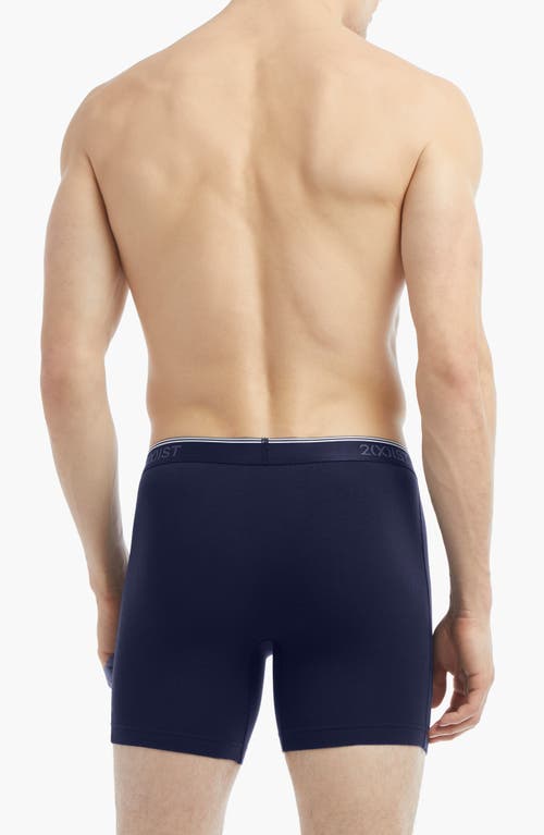 2(x)ist Assorted 3-pack No-show Stretch Boxer Briefs In Eclipse/lead/dazzling Blue