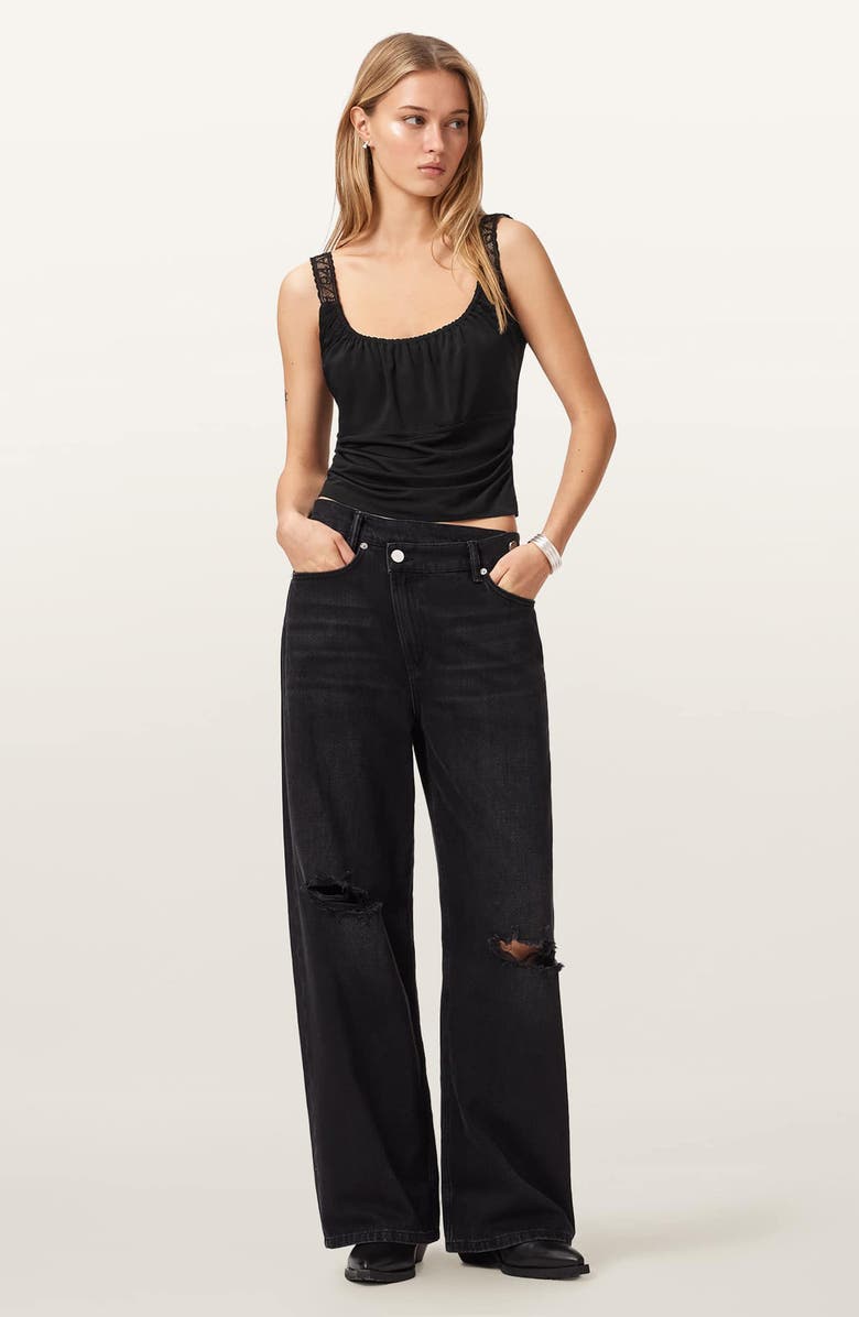 AllSaints Celena Crop Tank, Alternate, color, Black