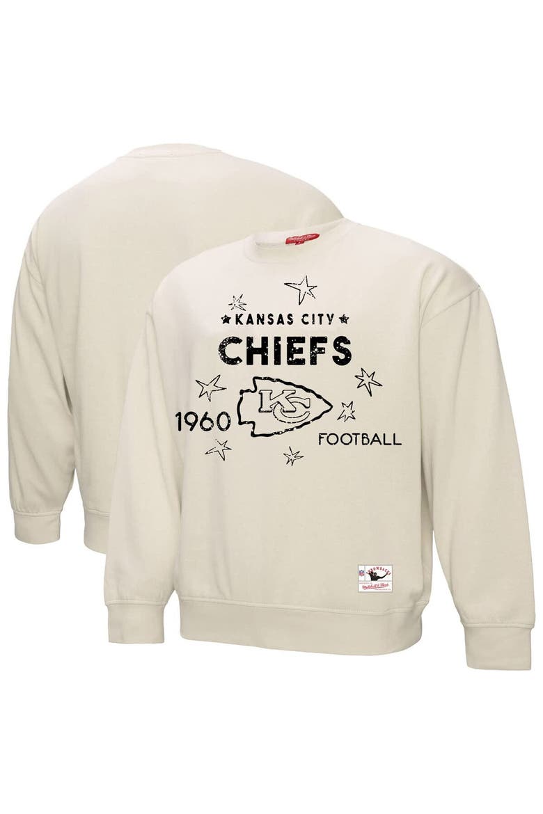 Women's Mitchell & Ness Cream Kansas City Chiefs Plus Size Shooting Star Sweatshirt, Main, color, Cream