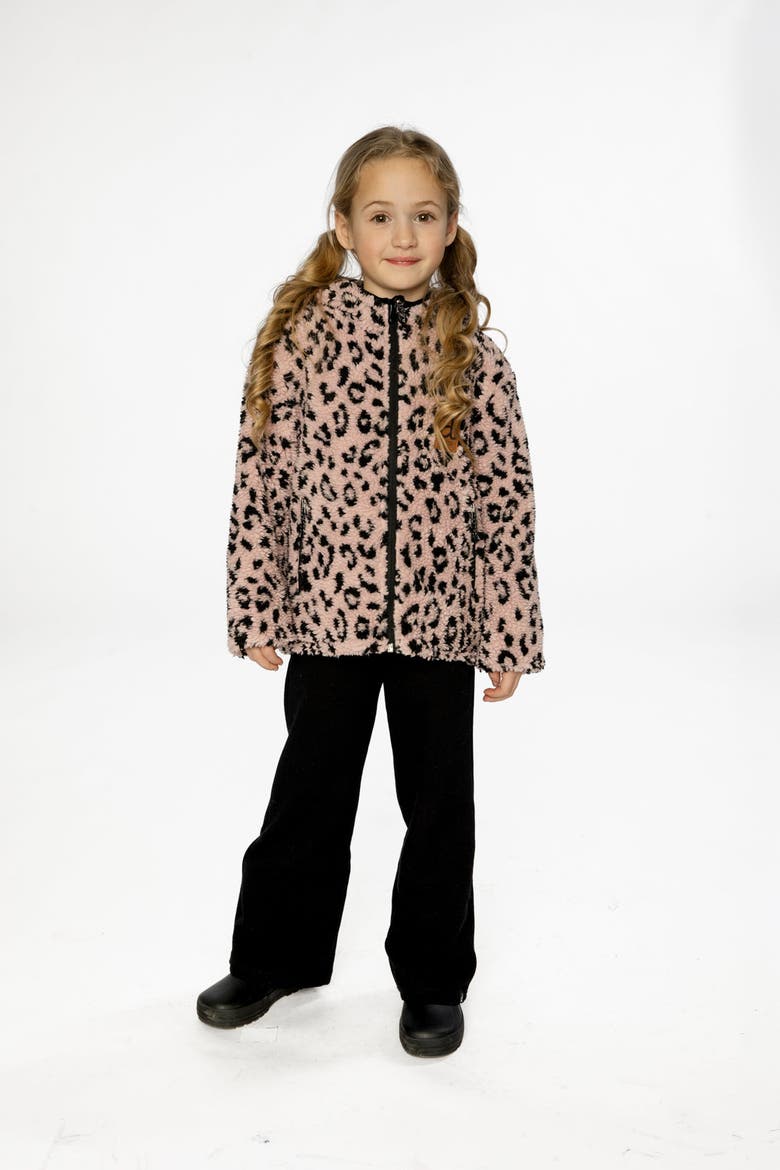 Reversible Mid-Season Hooded Fleece Jacket, Alternate, color, Black and Pink