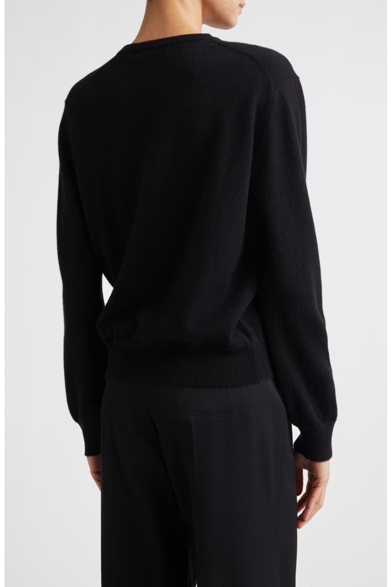 Lunan Cashmere Crewneck Sweater, Alternate, color, BLACK