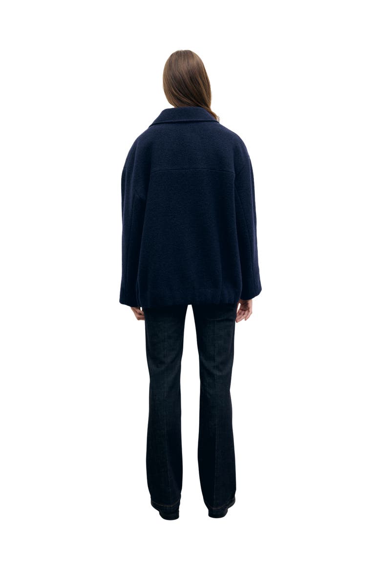 Oversized Luxe Texture Coat, Alternate, color, Navy Blue