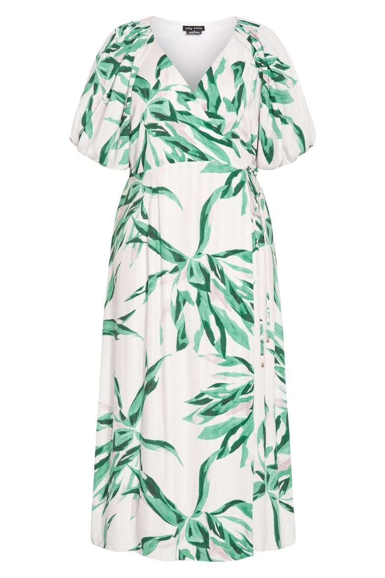 Leilani Leaf Print Maxi Dress, Alternate, color, KELLY FLORAL