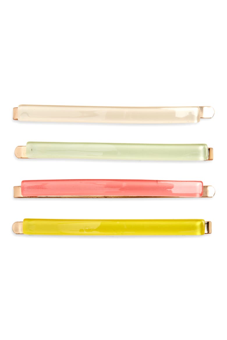 4-Pack Rainbow Acetate Hair Pins, Main, color, NEON MULTI