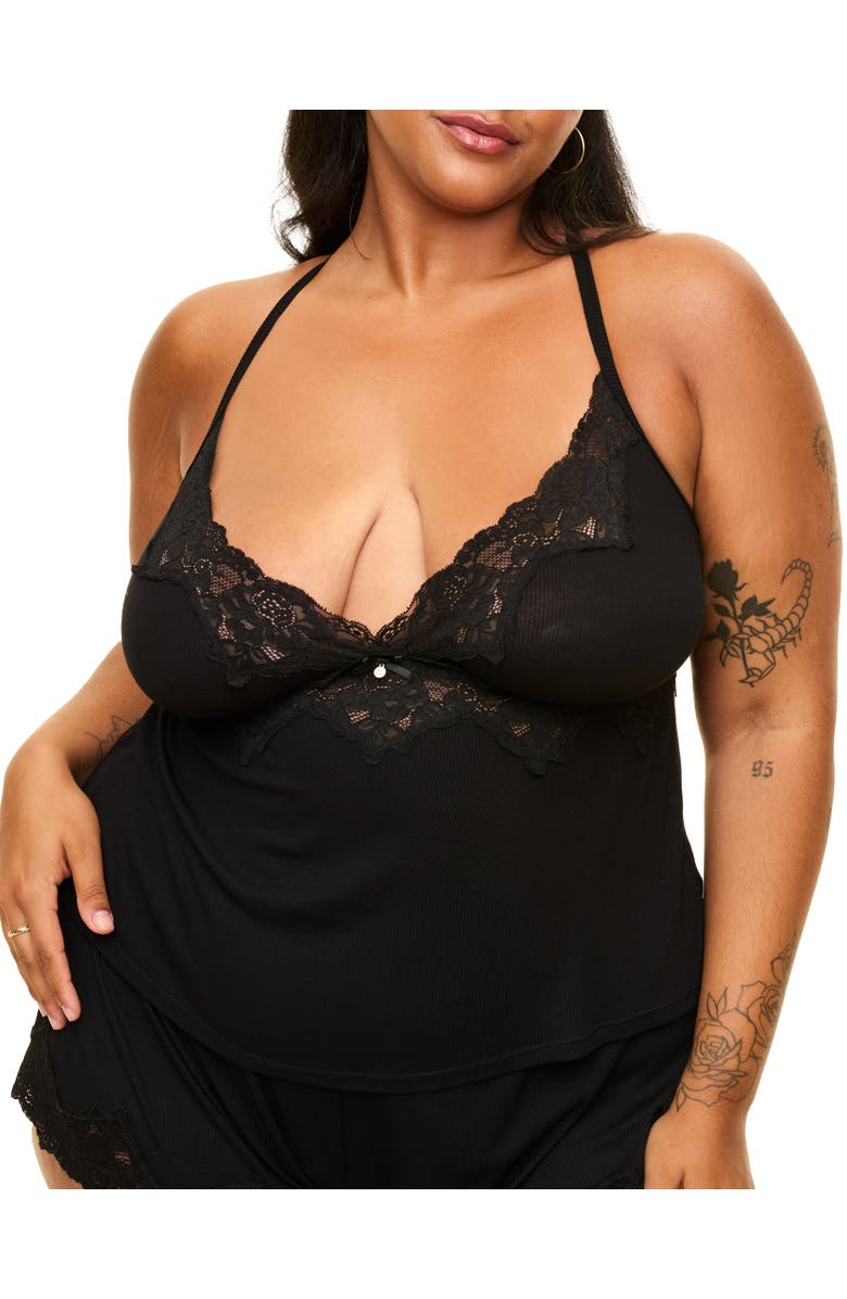 Adore Me Lora Pajama Cami & Shorts Set, Alternate, color, Black