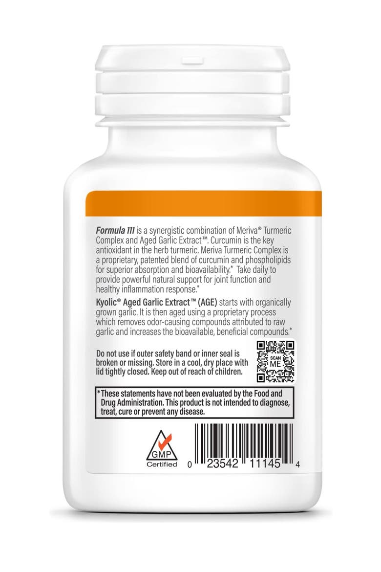Aged Garlic Extract Formula 111, Healthy Inflammation Response, Curcumin, Capsules 50 Count, Alternate, color, None