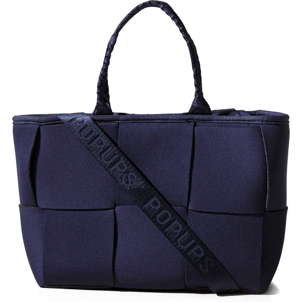 Pop Ups Brand Water Resistant Woven Neoprene Mini Tote Bag In Blue
