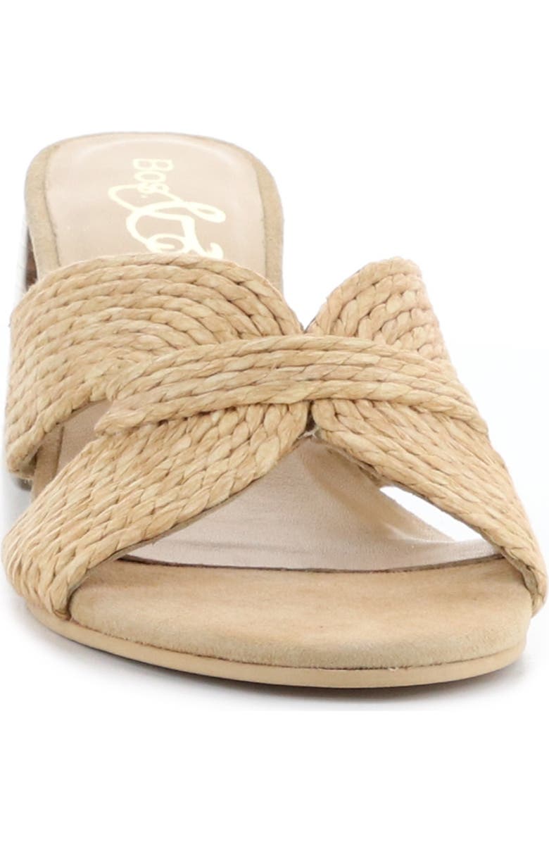 Bos. & Co. Gessa Block Heel Slide Sandal, Alternate, color, Natural Rafia/Suede