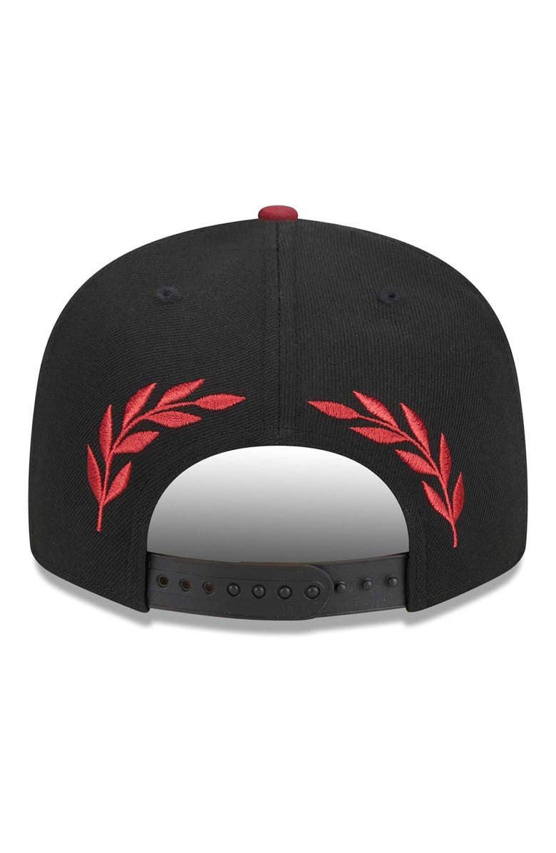 New Era Men's New Era Black Cleveland Cavaliers Back Laurels 9FIFTY Snapback Hat, Alternate, color, 