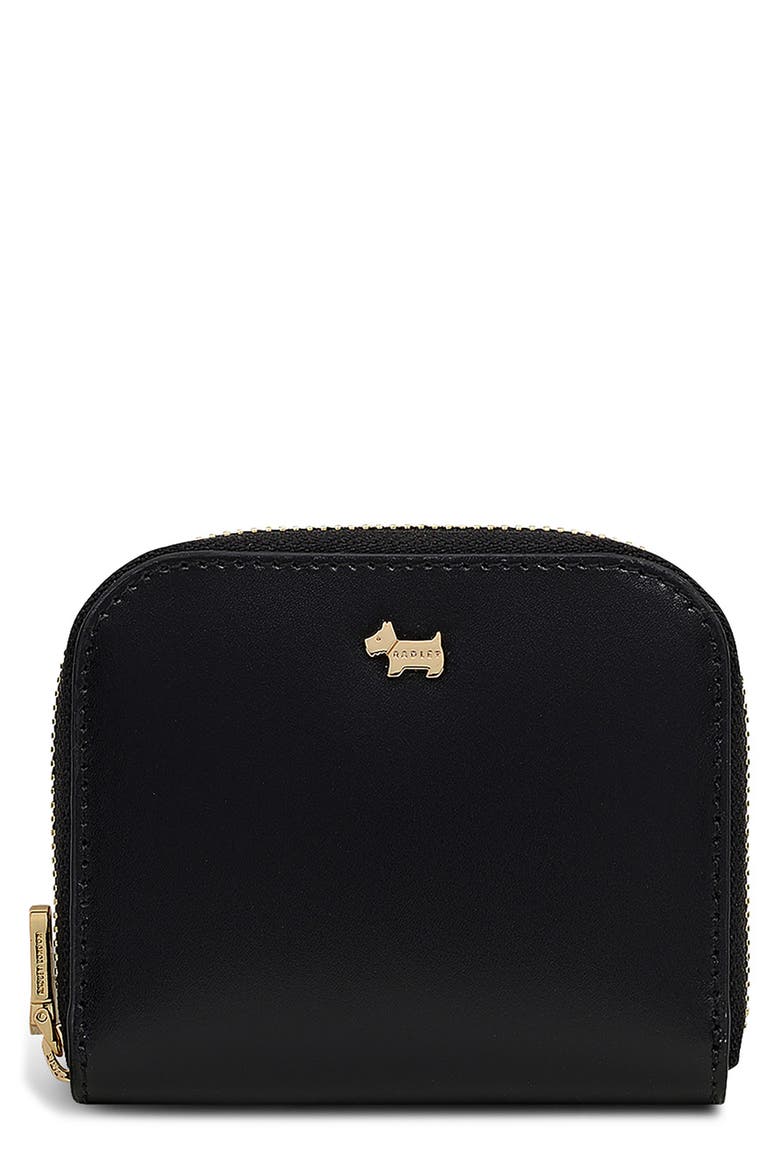 Small Percy Grove Leather Zip Wallet, Main, color, BLACK