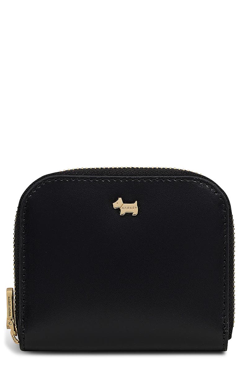 Radley Small Percy Grove Leather Zip Wallet, Main, color, Black
