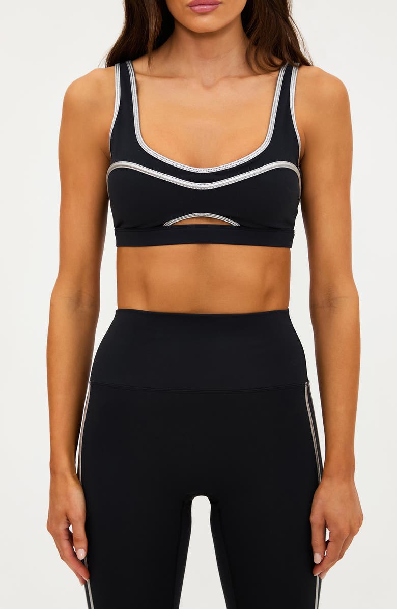 Beach Riot Nella Side Stripe Ankle Leggings, Alternate, color, Midnight Silver Shine