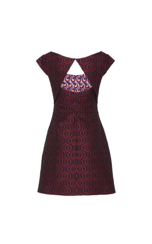 La Doublej Arabesque Mini Dress Pixel Jacquard Blue In Blue
