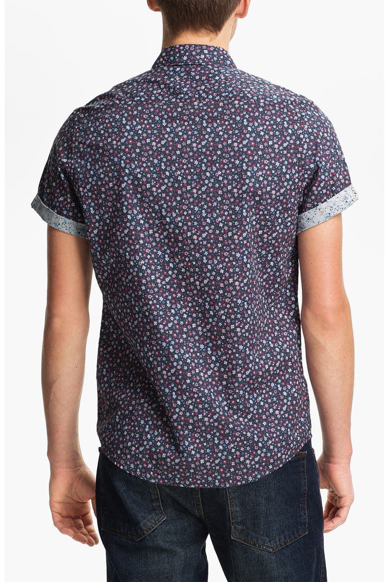 Floral Print Shirt, Alternate, color, NAVY