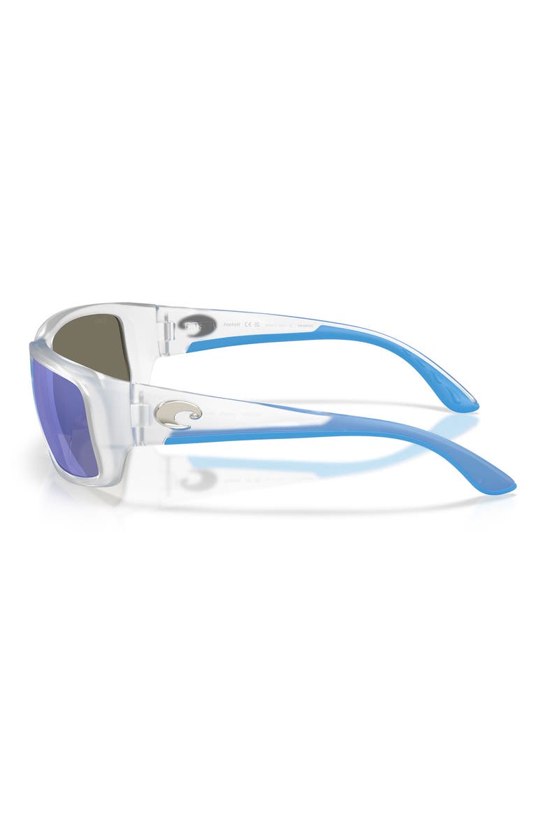 Fantail 60mm Polarized Sunglasses, Alternate, color, MATTE CLEAR / BLUE MIRROR