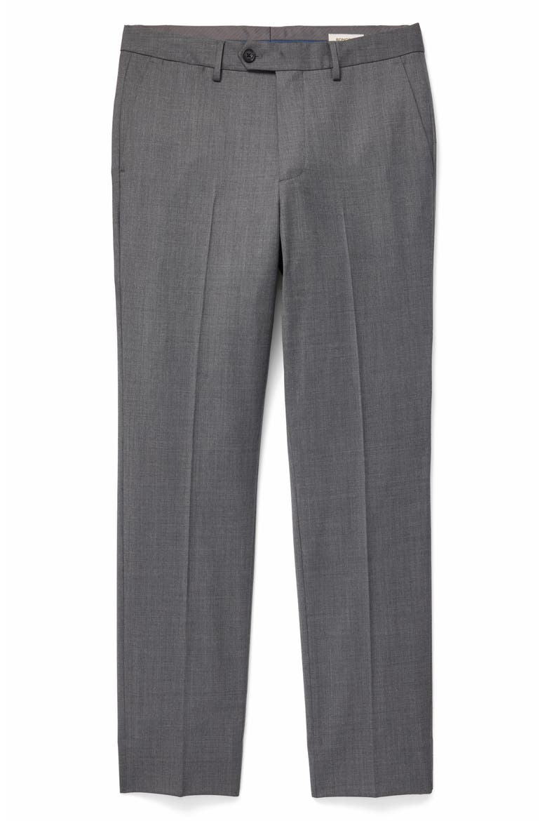 Weekday Warrior Slim Fit Flat Front Stretch Wool Dress Pants, Alternate, color, MEDIUM GREY TWILL