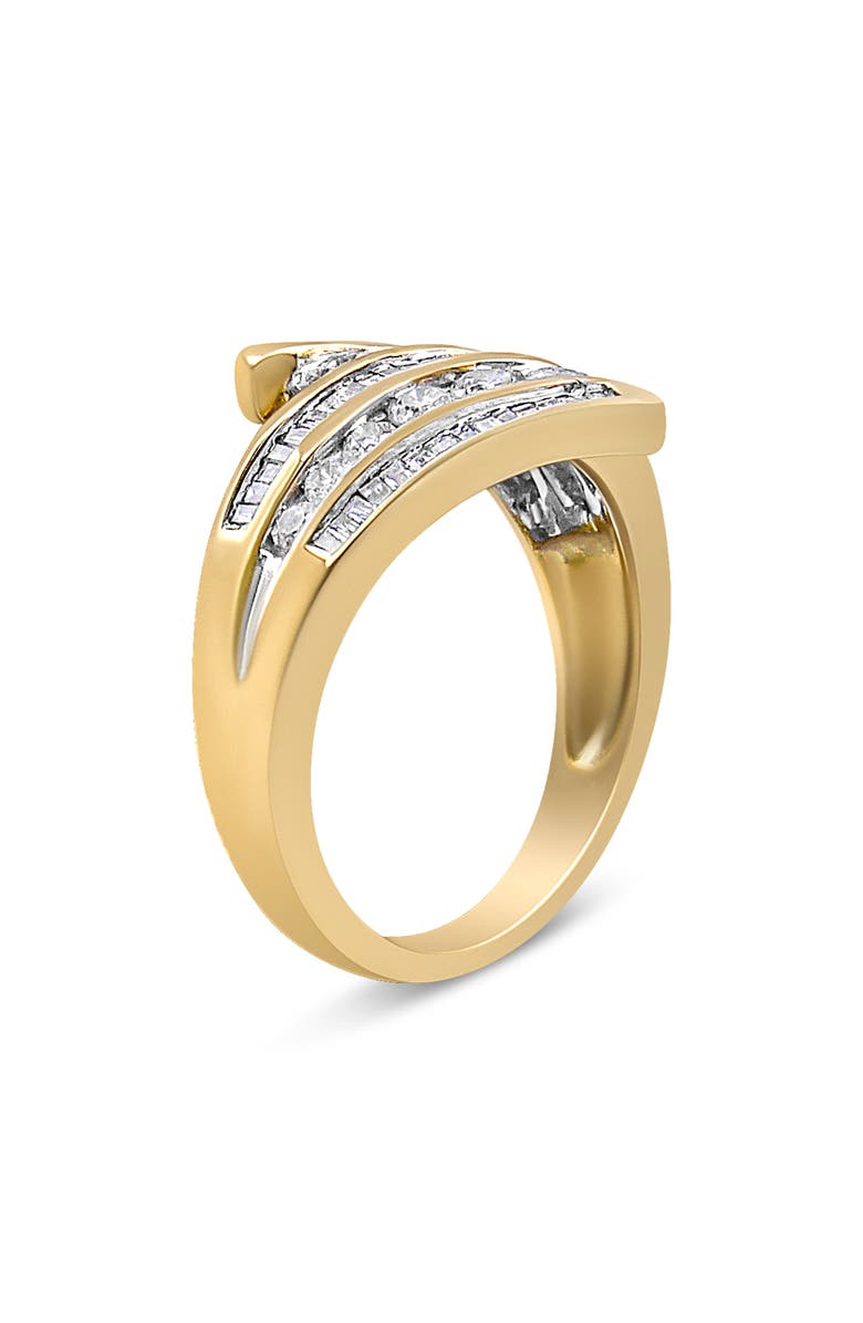 Haus of Brilliance 10K Yellow Gold 1 Cttw Diamond Multi Row Bypass Ring Band, Alternate, color, Yellow