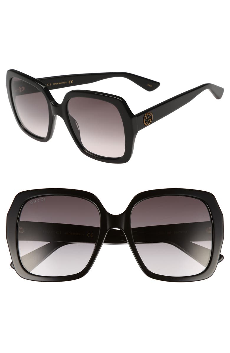 Gucci 54mm Gradient Square Sunglasses, Main, color, 
