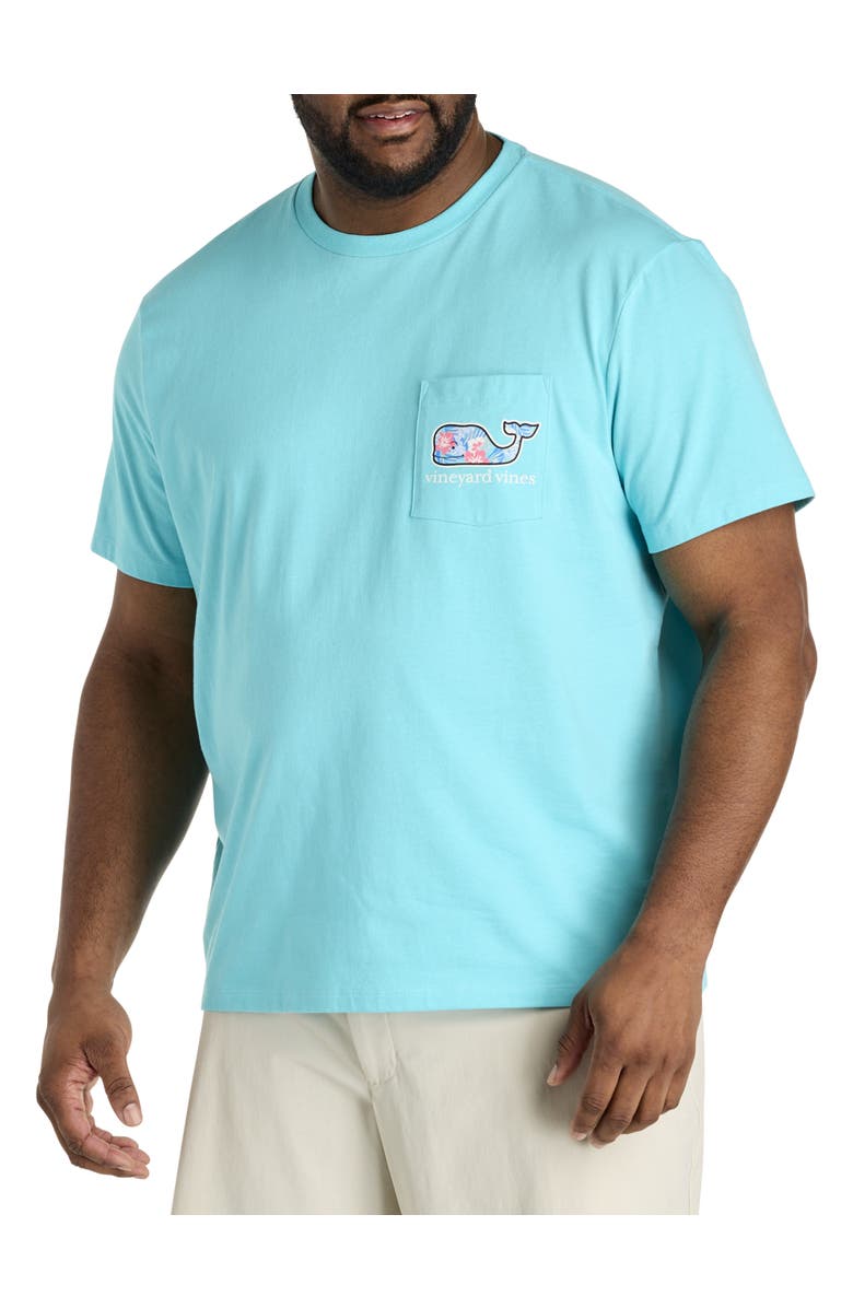 vineyard vines Big & Tall Chappy Floral Whale T-Shirt, Main, color, Turqs