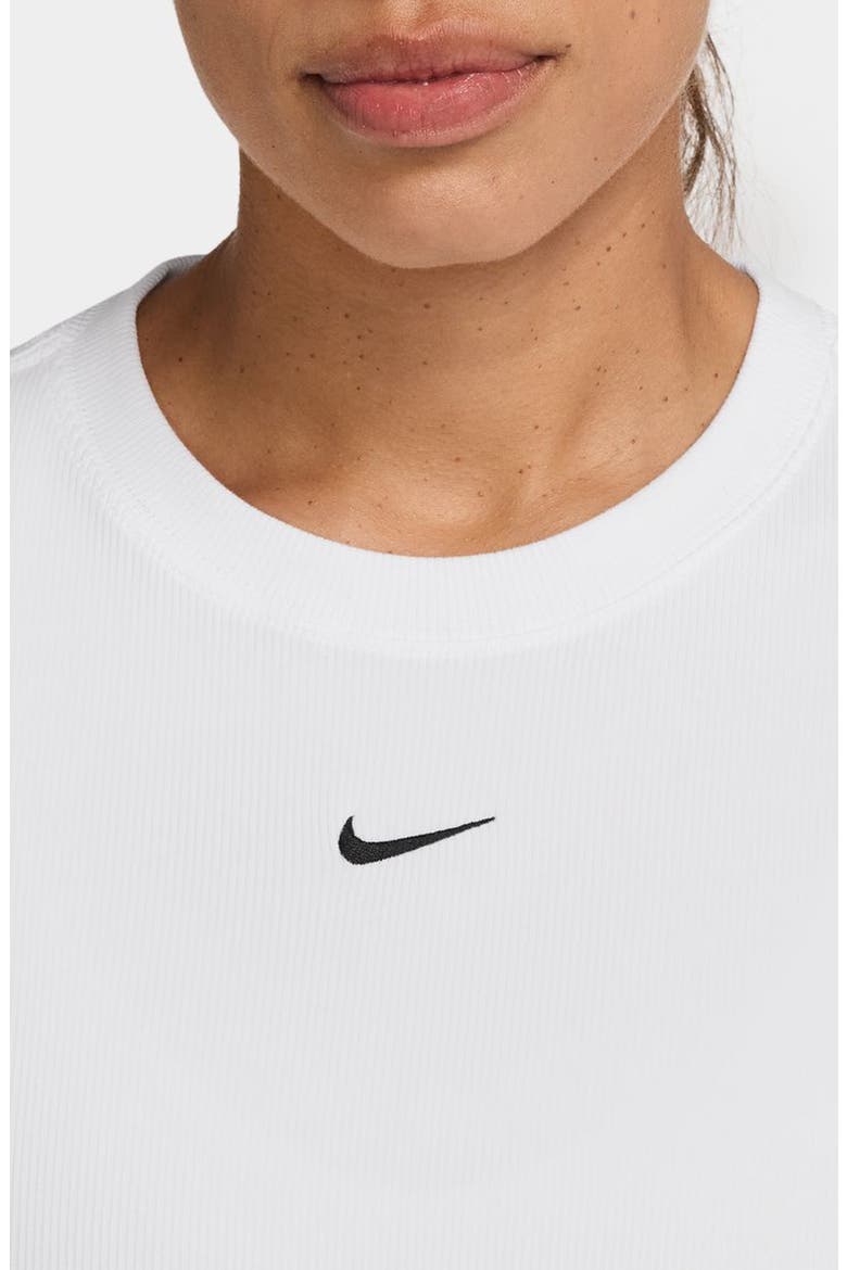 Sportswear Rib Cotton Blend T-Shirt, Alternate, color, WHITE