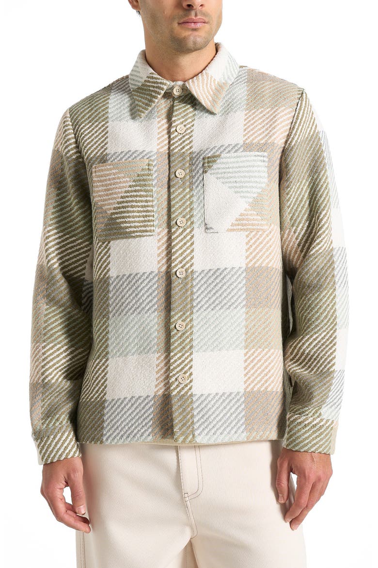 Rune Unisex Check Overshirt, Main, color, Sage