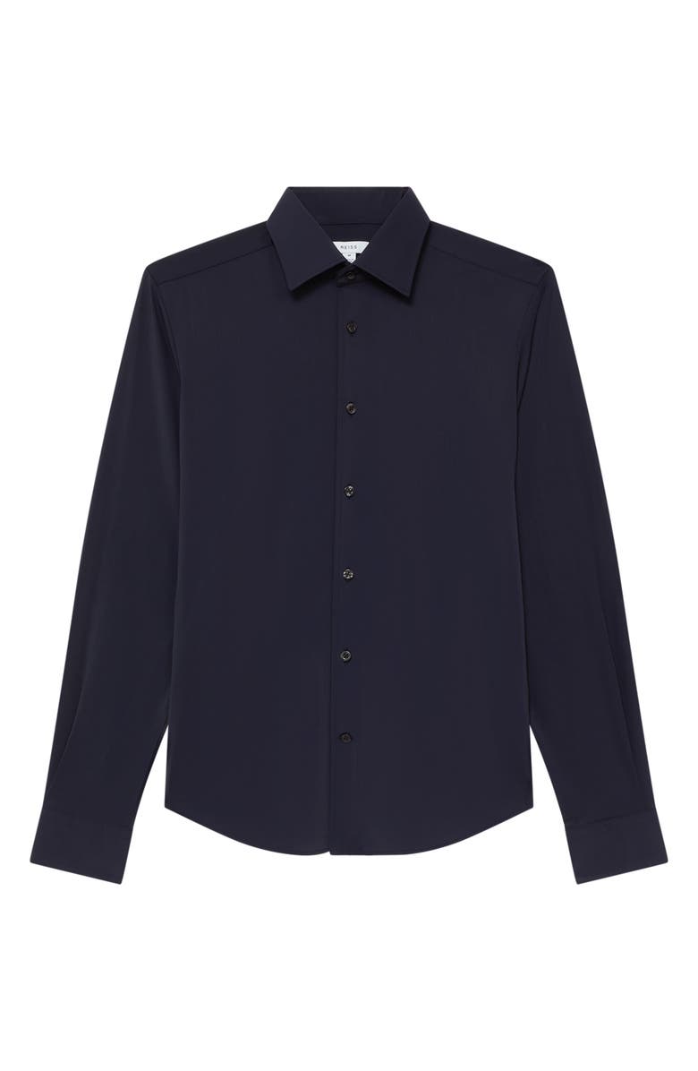 Reiss Voyager Button-Up Shirt, Alternate, color, Navy