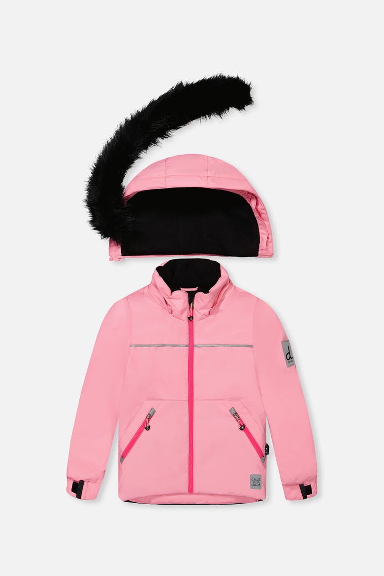 Girl Discover Fleece Jacket Snow Pants Two Piece Snowsuit, Alternate, color, Rose