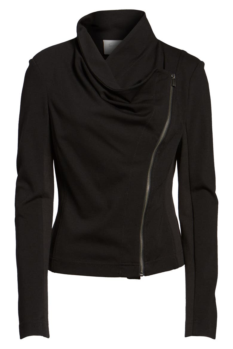 Two by Vince Camuto Ponte Moto Jacket, Alternate, color, RICH BLACK